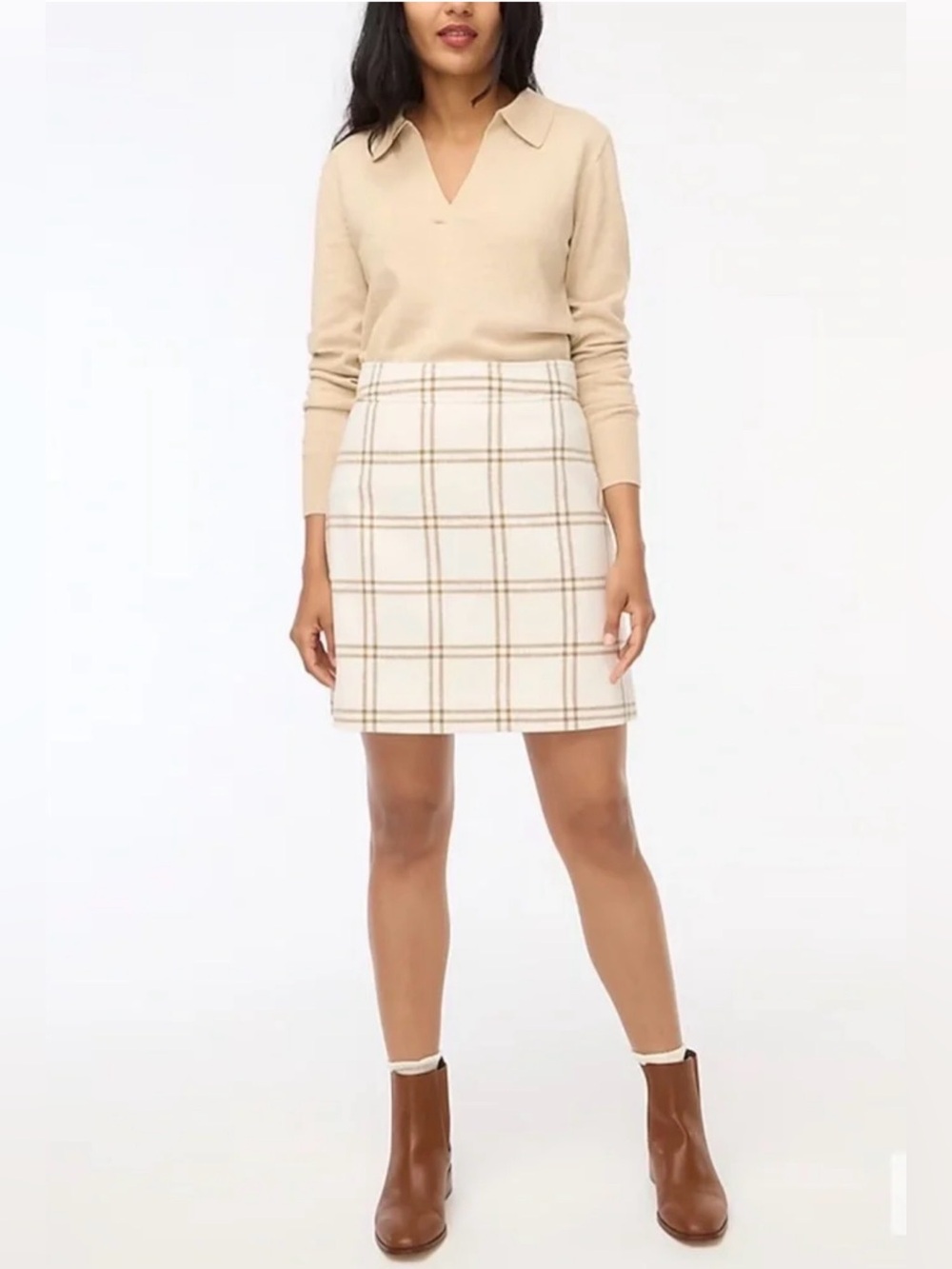 J. Crew Women’s Wool Blend Plaid A-Line Skirt (Size: 8)(NWT)